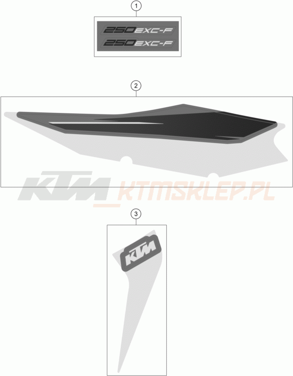 Schemat "naklejki" do KTM 250 EXC-F