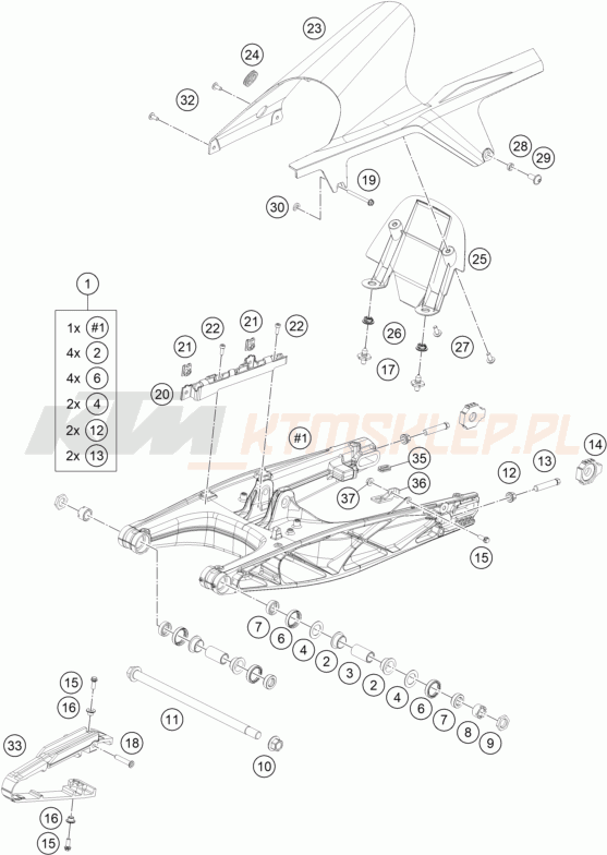 Schemat "wahacz" do KTM RC 200 ABS