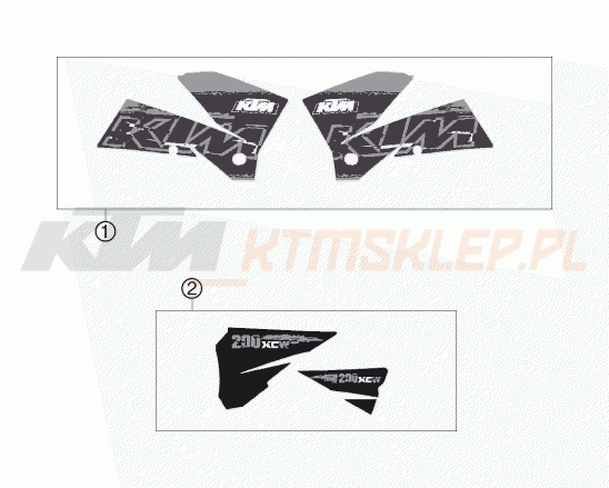 Schemat "naklejki" do KTM 200 XC-W