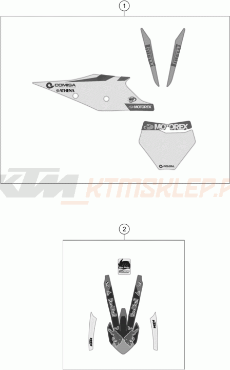Schemat "naklejki" do KTM 250 SX-F PRADO