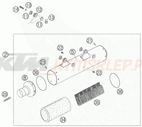 Schemat "MAIN SILENCER" do KTM 450 XC-W