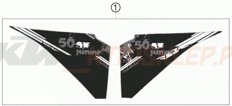 Schemat "naklejki" do KTM 50 SX JUNIOR