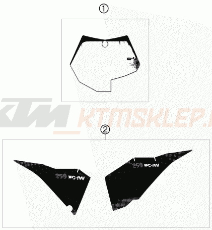 Schemat "naklejki" do KTM 250 XCF-W