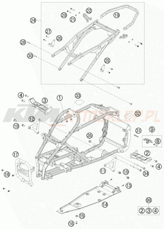 Schemat "rama" do KTM 450 XC ATV
