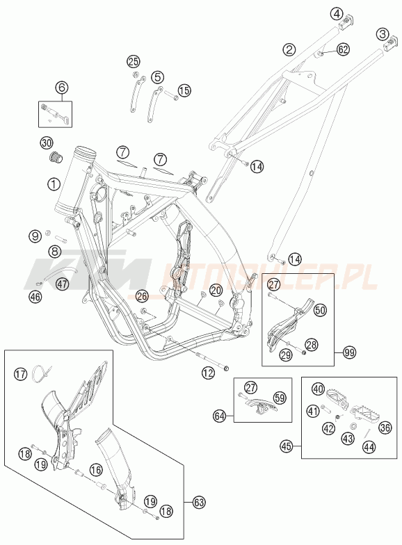 Schemat "rama" do KTM 200 EXC