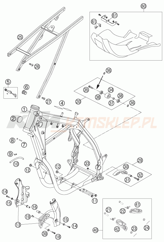 Schemat "rama, stelaż" do KTM 450 EXC FACTORY RACING