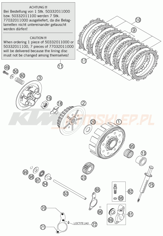 Schemat "sprzęgło" do KTM 200 SX