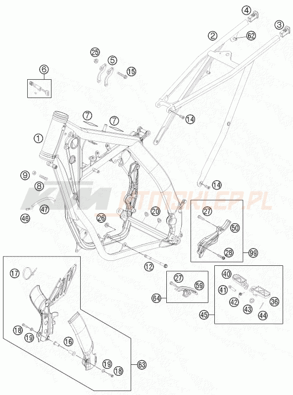 Schemat "rama" do KTM 250 EXC FACTORY EDIT.