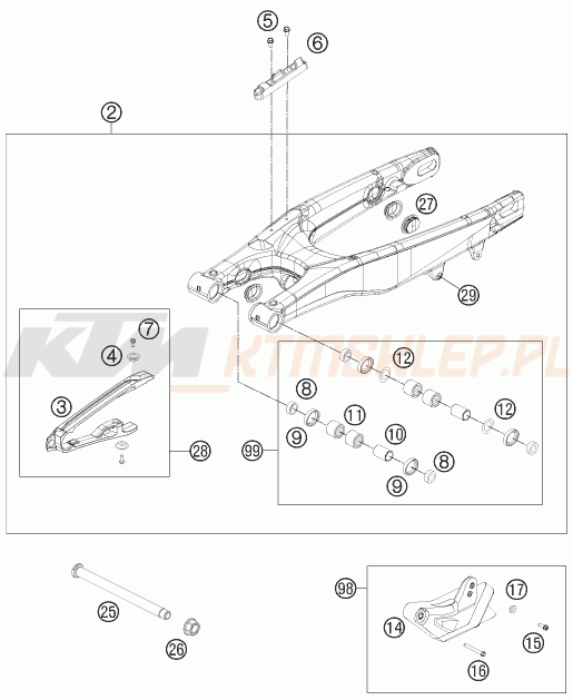 Schemat "wahacz" do KTM 350 XC-F