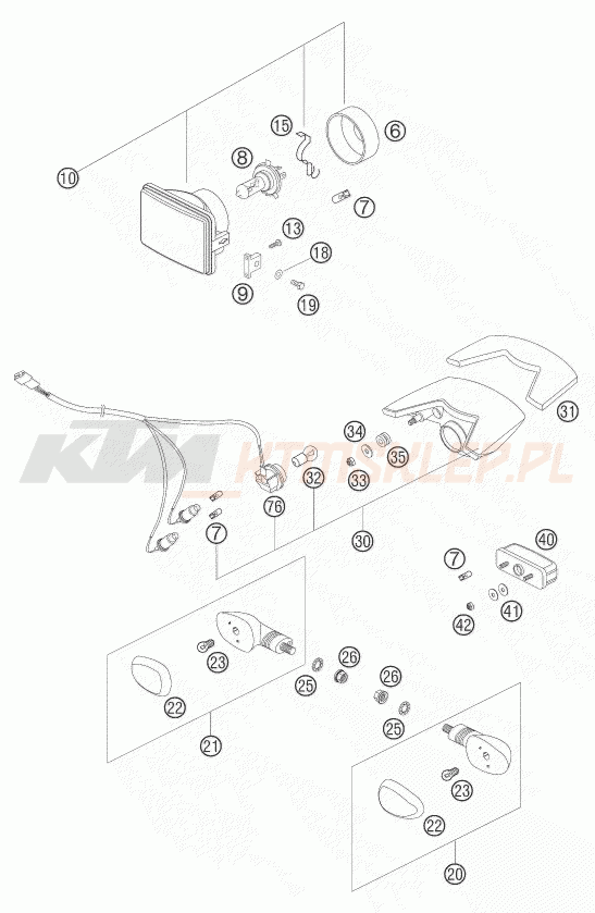 Schemat "oświetlenie" do KTM 625 SMC