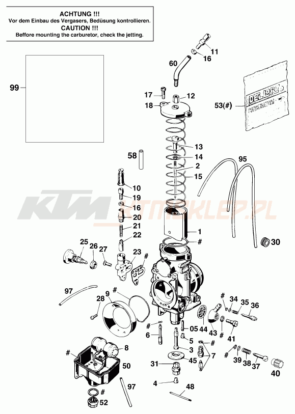 Schemat "gaźnik" do KTM 620 EGS-E 37KW 11LT