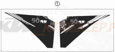 Schemat "naklejki" do KTM 50 SX