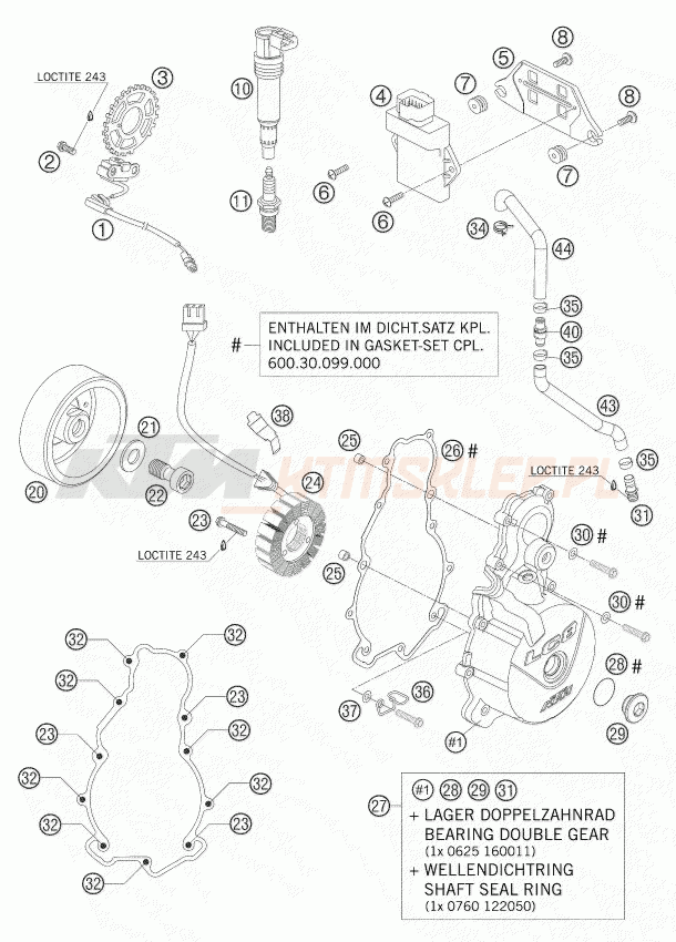 Schemat "układ zapłonowy" do KTM 950 ADVENTURE S