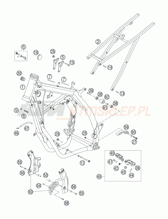 Schemat "rama" do KTM 250 EXC