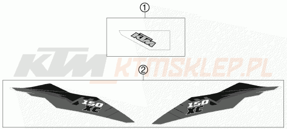 Schemat "naklejki" do KTM 150 XC