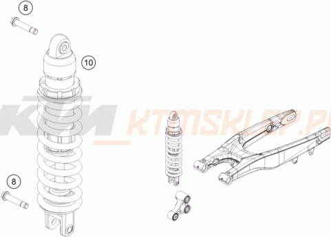 Schemat "amortyzator tył" do KTM 250 XC
