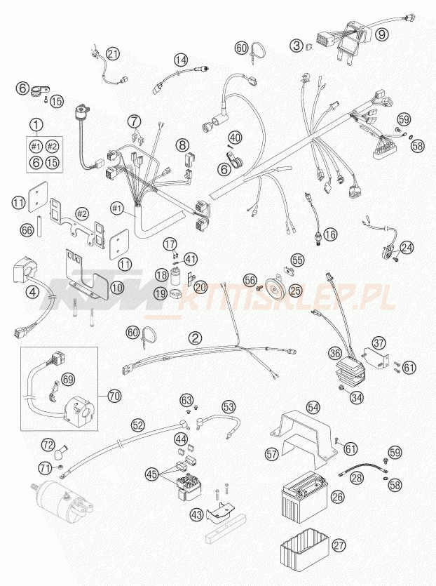 Schemat "wiązka elektryczna" do KTM 640 DUKE II
