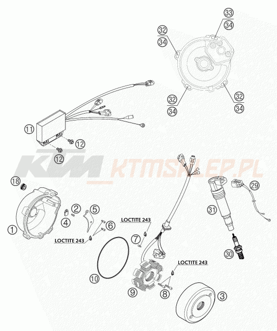Schemat "układ zapłonowy" do KTM 660 SMS