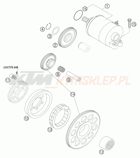 Schemat "rozrusznik" do KTM 400 EXC RACING