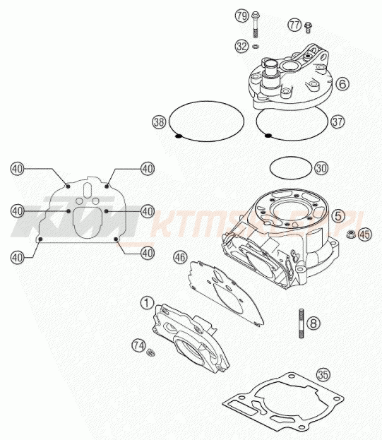 Schemat "cylinder" do KTM 125 EXC SIX-DAYS