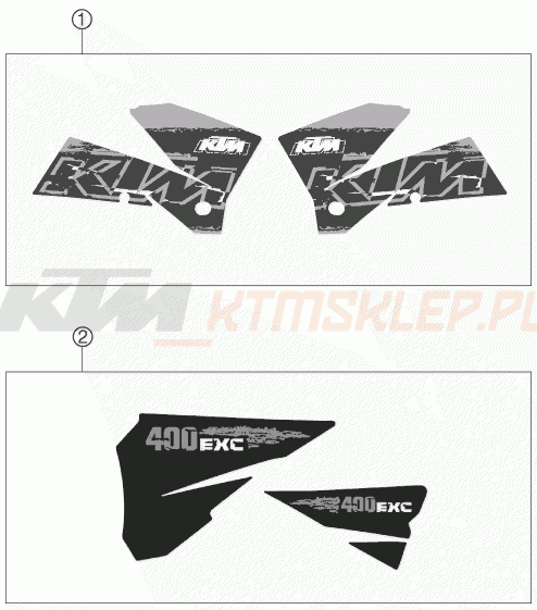 Schemat "naklejki" do KTM 400 EXC RACING