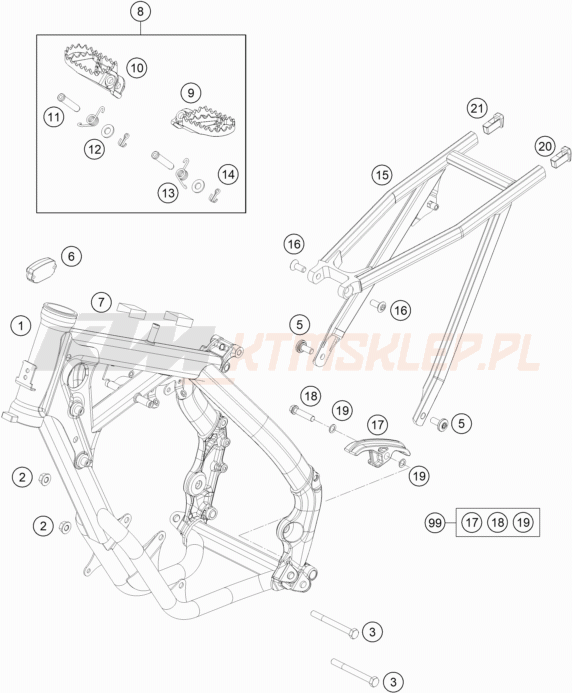 Schemat "rama" do KTM 65 SX