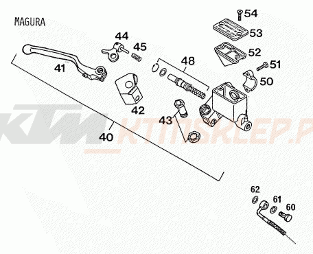Schemat "przedni hamulec" do KTM 250 SX M/Ö