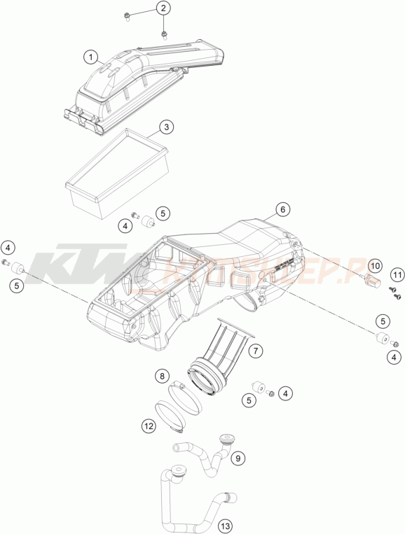 Schemat "filtr powietrza" do KTM 690 SMC R