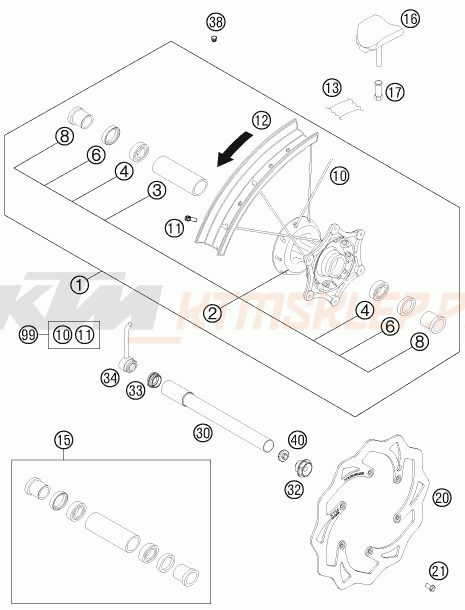 Schemat "koło przód" do KTM 250 XCF-W SIX DAYS