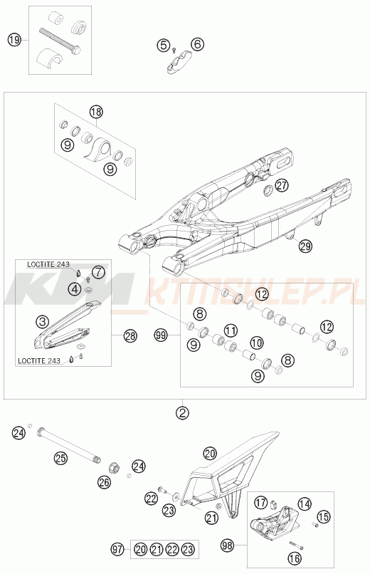 Schemat "wahacz" do KTM 530 EXC-R
