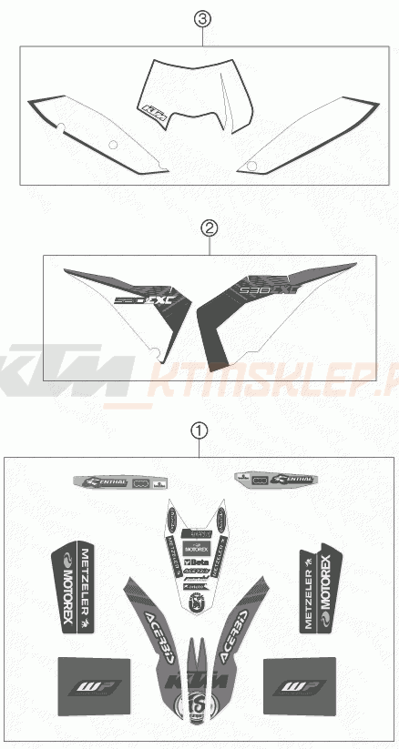 Schemat "naklejki" do KTM 530 EXC FACTORY EDIT.
