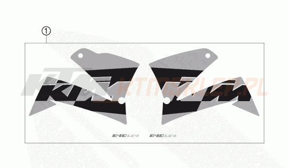 Schemat "naklejki" do KTM 640 LC4 SUPERMOTO