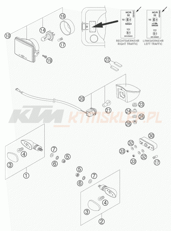 Schemat "oświetlenie" do KTM 640 LC4 ENDURO