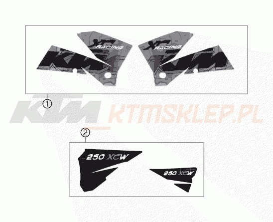 Schemat "naklejki" do KTM 250 XC-W