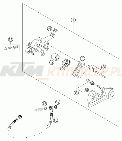 Schemat "zacisk hamulcowy tył" do KTM 525 EXC RACING