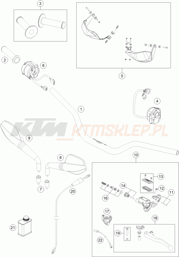 Schemat "kierownica i osprzęt" do KTM 690 SMC R ABS