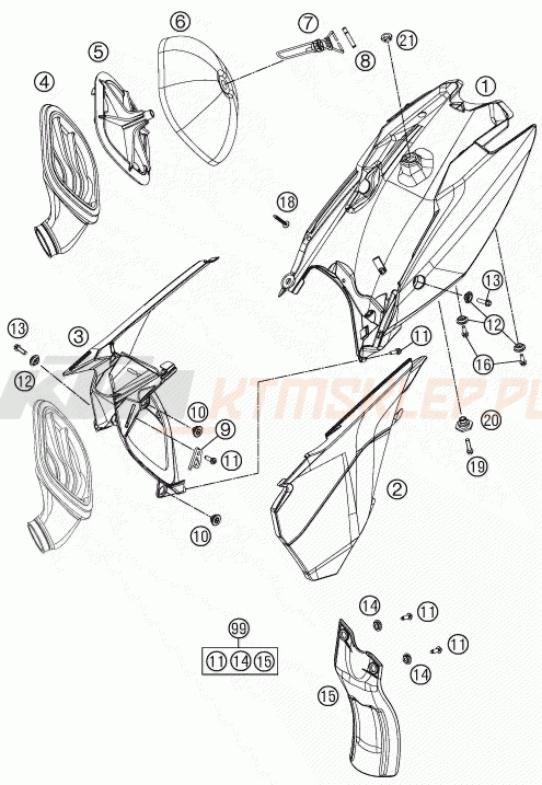 Schemat "filtr powietrza" do KTM 85 SX 19/16