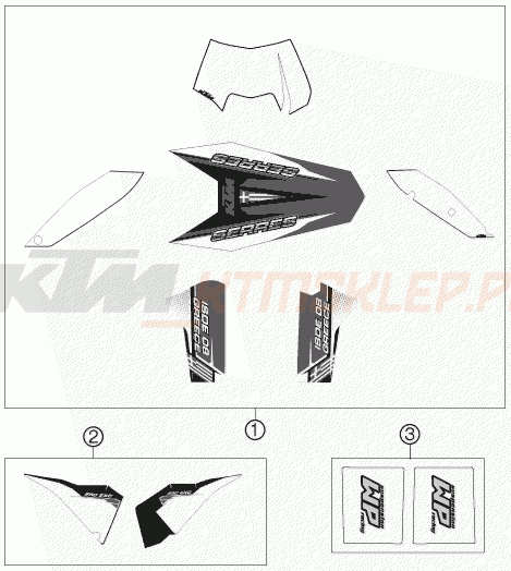 Schemat "naklejki" do KTM 250 EXC SIX-DAYS