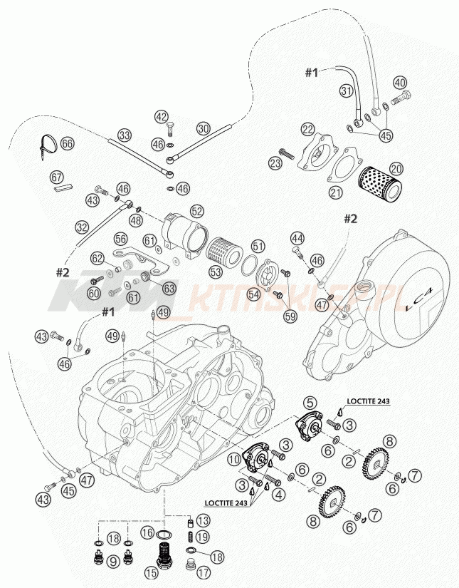 Schemat "smarowanie silnika" do KTM 660 SM FACTORY REPLICA