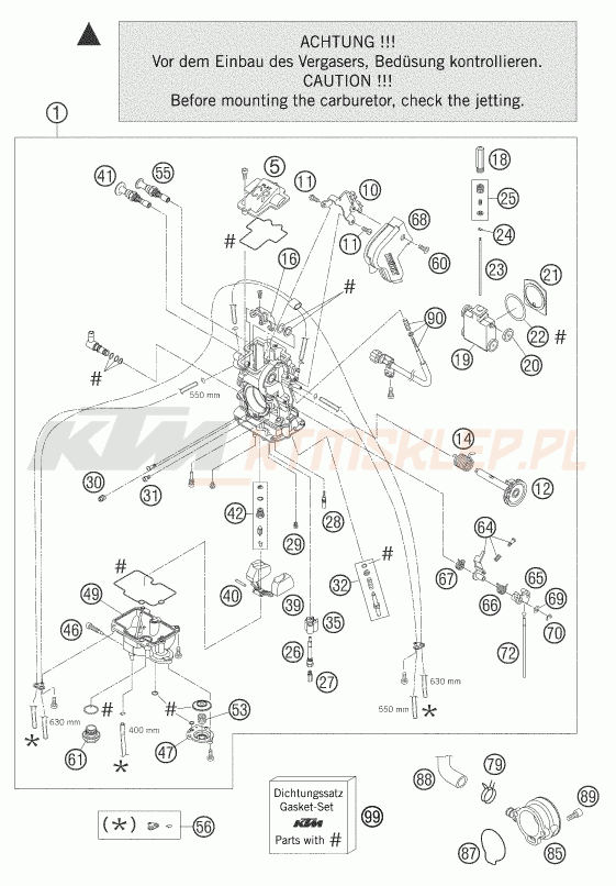 Schemat "gaźnik" do KTM 450 SXS RACING