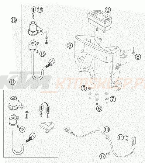 Schemat "system zabezpieczający" do KTM 640 LC4 ENDURO