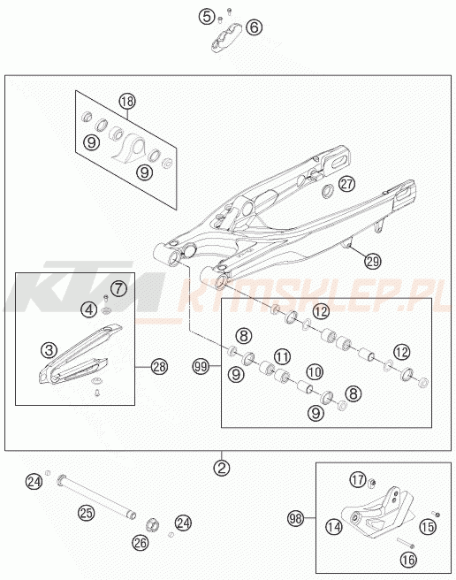 Schemat "wahacz" do KTM 200 XC-W