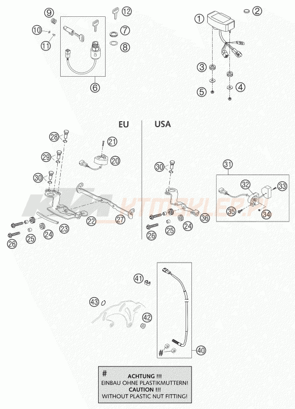 Schemat "system zabezpieczający" do KTM 660 SMC