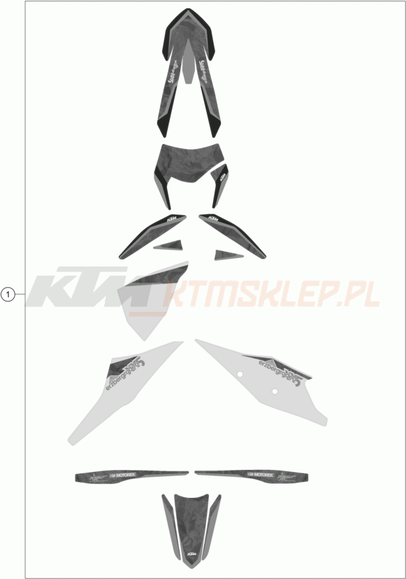 Schemat "naklejki" do KTM 300 XC-W TPI ERZBERGRODEO