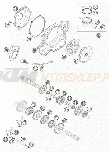 Schemat "NEW PARTS" do KTM 450 SXS RACING