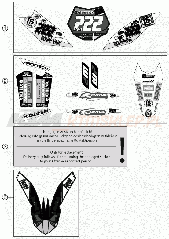 Schemat "naklejki" do KTM 350 SX-F CAIROLI REPLICA