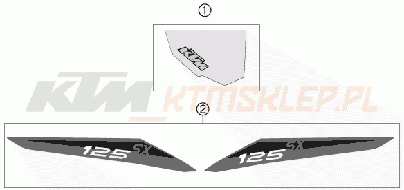Schemat "naklejki" do KTM 125 SX