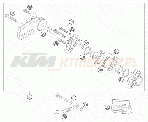 Schemat "zacisk hamulcowy tył" do KTM 65 SX