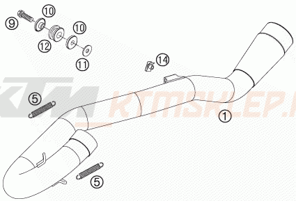 Schemat "układ wydechowy" do KTM 450 SX-F
