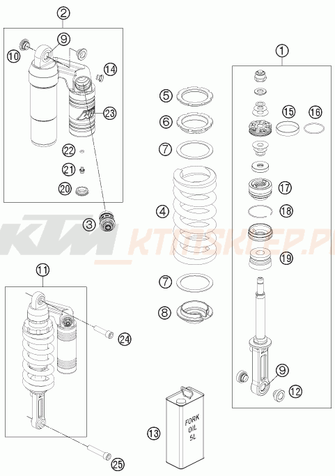 Schemat "amortyzator tył" do KTM 990 SUPER DUKE R